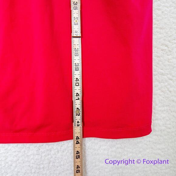 Eloquii coral red dress with faux wrap back and tie neck, size 16 - Picture 4 of 13